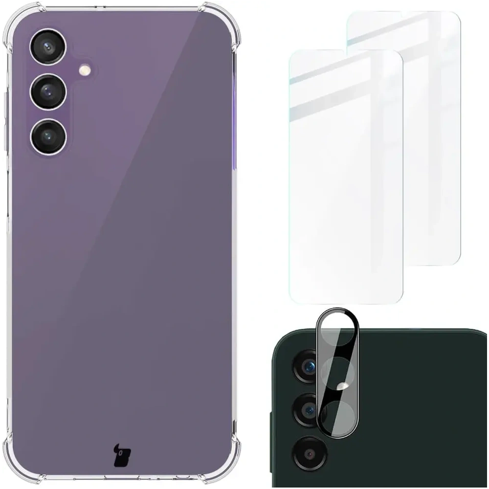 Wholesale Bizon Case Clear Pack case + 2x screen glass + lens glass Samsung Galaxy A25 5G clear - BIZ4566 - {ean13} - Hurt