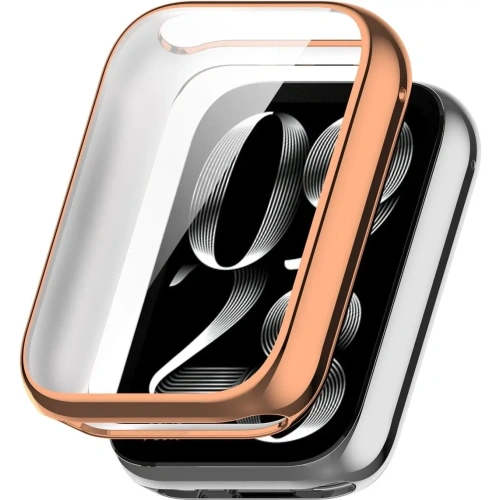 Etui z osłoną ekranu Bizon Case Watch Felipe do Xiaomi Smart Band 8 Pro różowozłote