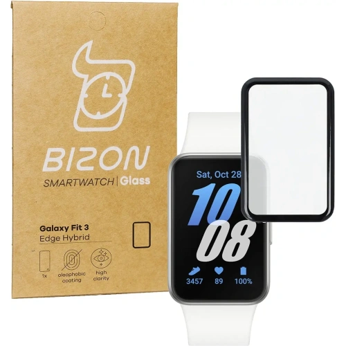 Szkło hybrydowe Bizon Glass Watch Edge Hybrid do Samsung Galaxy Fit 3 czarne