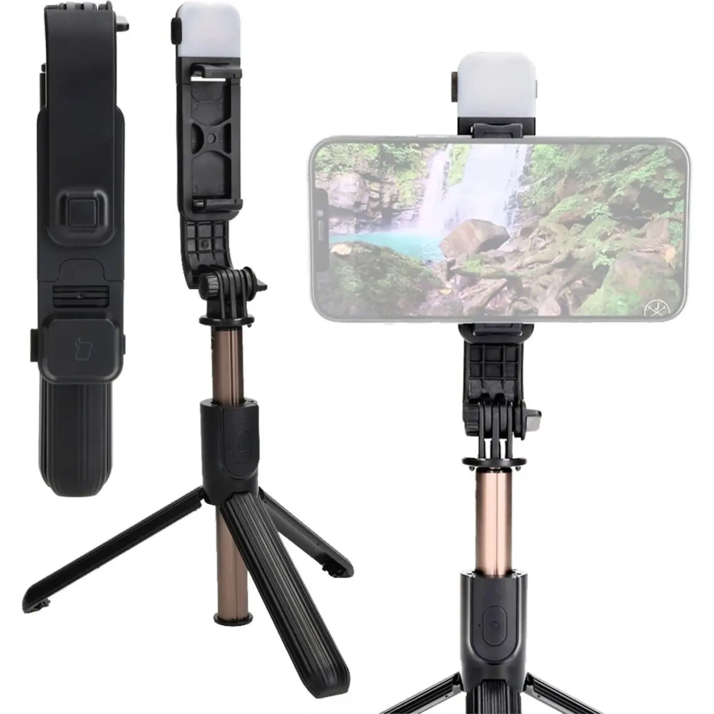 Hurtownia GSM - Kijek do selfie / tripod z lampą i pilotem Bizon Accessories Selfie Lamp czarny - BIZ4600 - {ean13} - Hurt