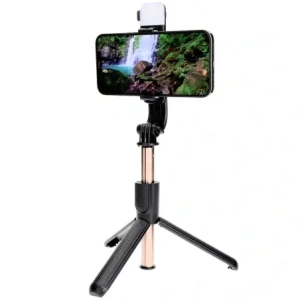 Hurtownia GSM - Kijek do selfie / tripod z lampą i pilotem Bizon Accessories Selfie Lamp czarny - BIZ4600 - {ean13} - Hurt