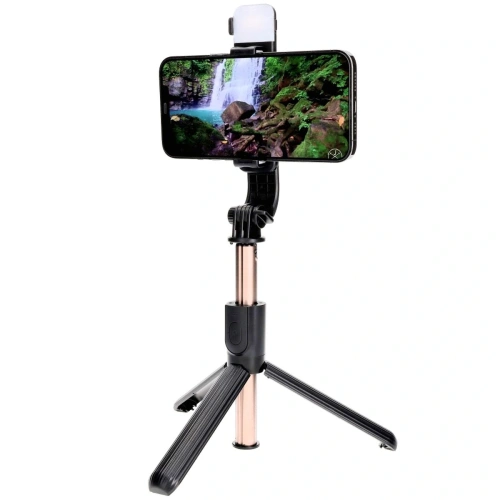 Kijek do selfie / tripod z lampą i pilotem Bizon Accessories Selfie Lamp czarny