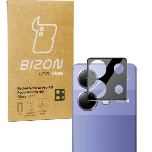 Szkło na aparat Bizon Glass Lens do Xiaomi Redmi Note 13 Pro 4G / LTE / 14S / Poco M6 Pro 4G [2 PACK]