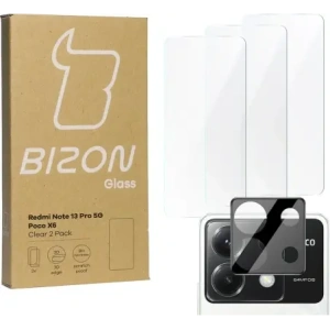Hurtownia GSM - 3x Sklo na obrazovku + sklo na fotoaparát BIZON Clear do Xiaomi Poco X6 / Redmi Note 13 Pro 5G - BIZ5173 - {ean13} - Hurt