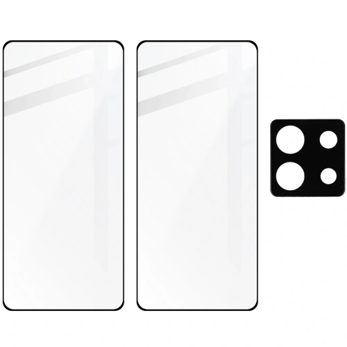 2x Szkło na ekran + szkło na aparat BIZON Edge do Xiaomi Poco X6 / Redmi Note 13 Pro 5G