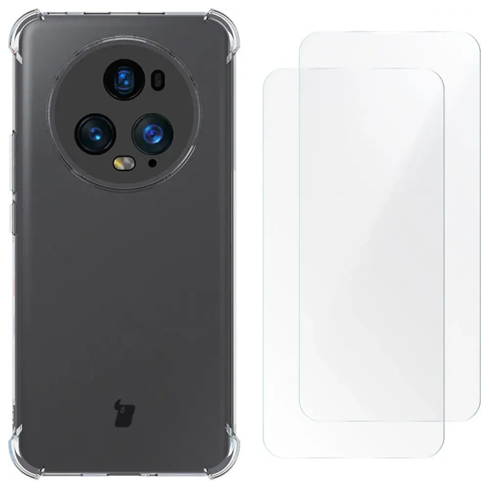 Hurtownia GSM - Bizon Case Clear Pack tok + 2x kijelzőfólia Honor Magic5 Pro átlátszó - BIZ5180 - {ean13} - Hurt