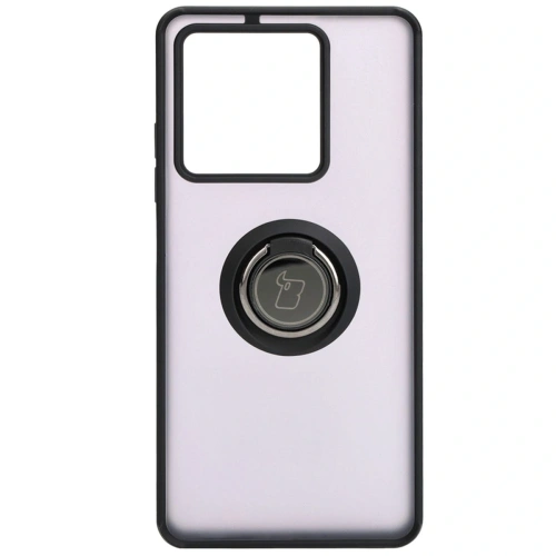 Etui z uchwytem na palec Bizon Case Hybrid Ring do Xiaomi Redmi Note 13 5G przydymione z czarną ramką