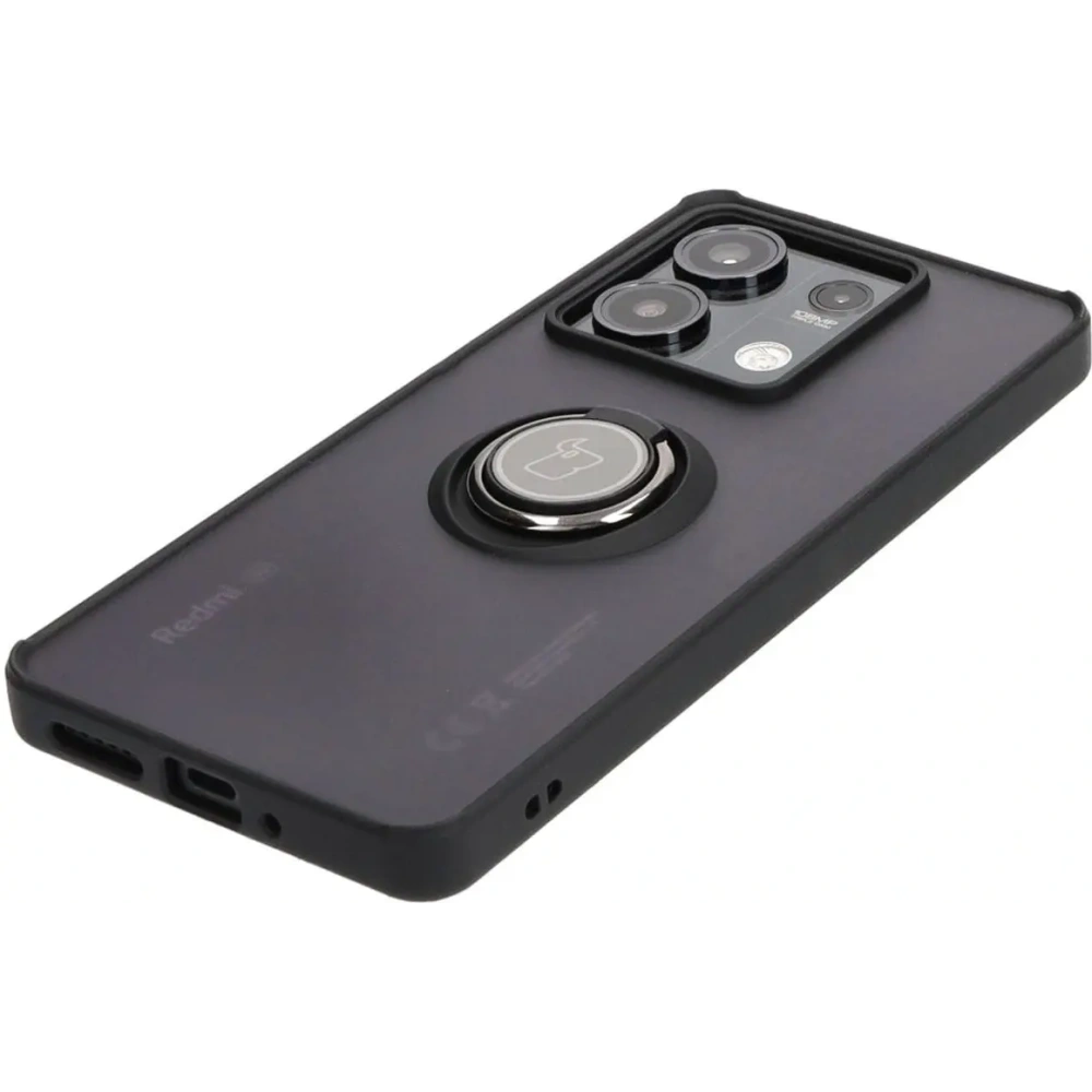 Hurtownia GSM - Etui s úchytem na prst Bizon Case Hybrid Ring pro Xiaomi Redmi Note 13 5G kouřové s černým rámem - BIZ5187 - {ean13} - Hurt