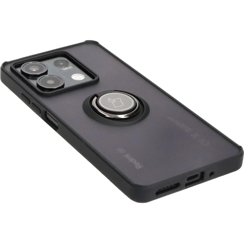 Hurtownia GSM - Etui s úchytem na prst Bizon Case Hybrid Ring pro Xiaomi Redmi Note 13 5G kouřové s černým rámem - BIZ5187 - {ean13} - Hurt