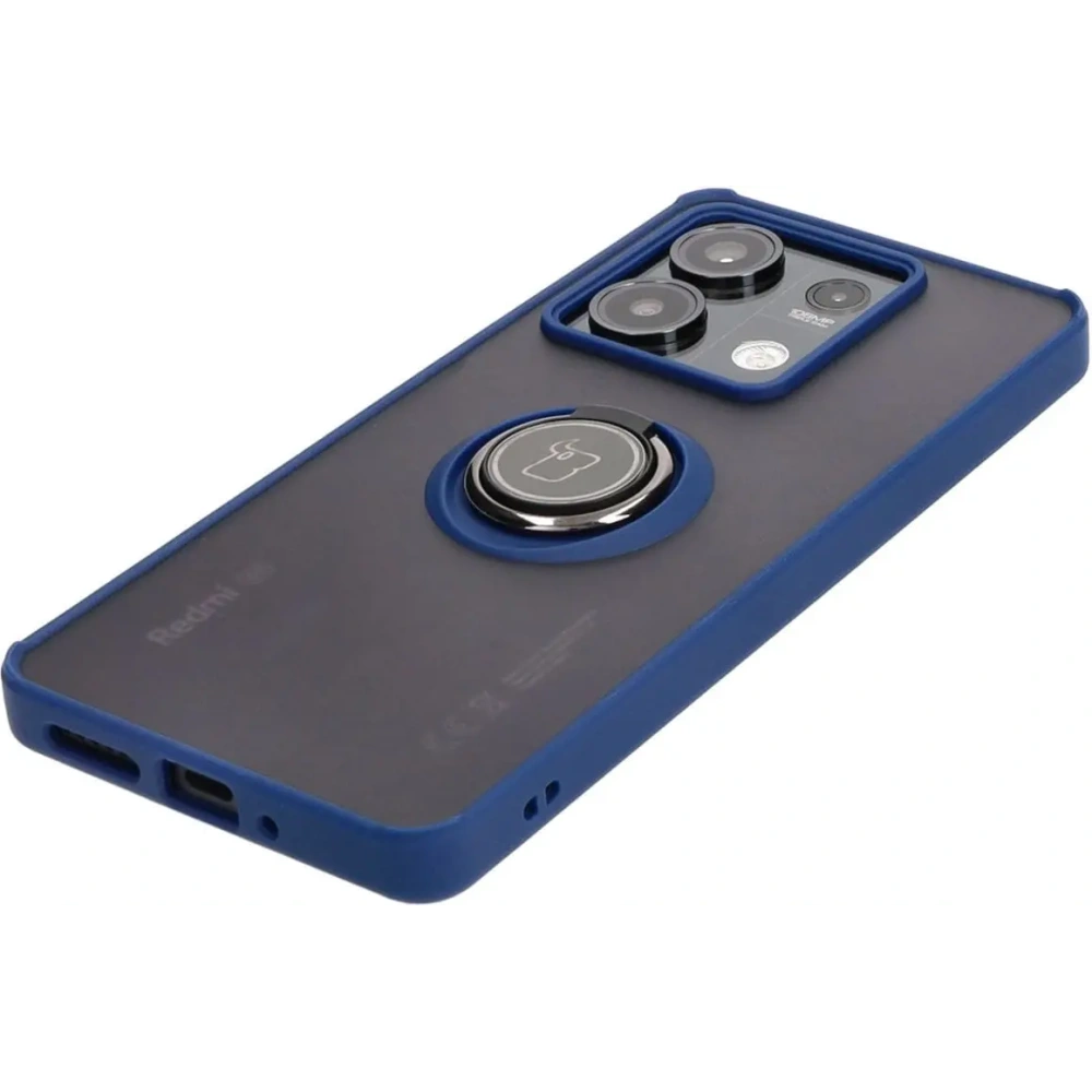 Hurtownia GSM - Etui s úchopem na prst Bizon Case Hybrid Ring pro Xiaomi Redmi Note 13 5G kouřové s modrým rámečkem - BIZ4617 - {ean13} - Hurt