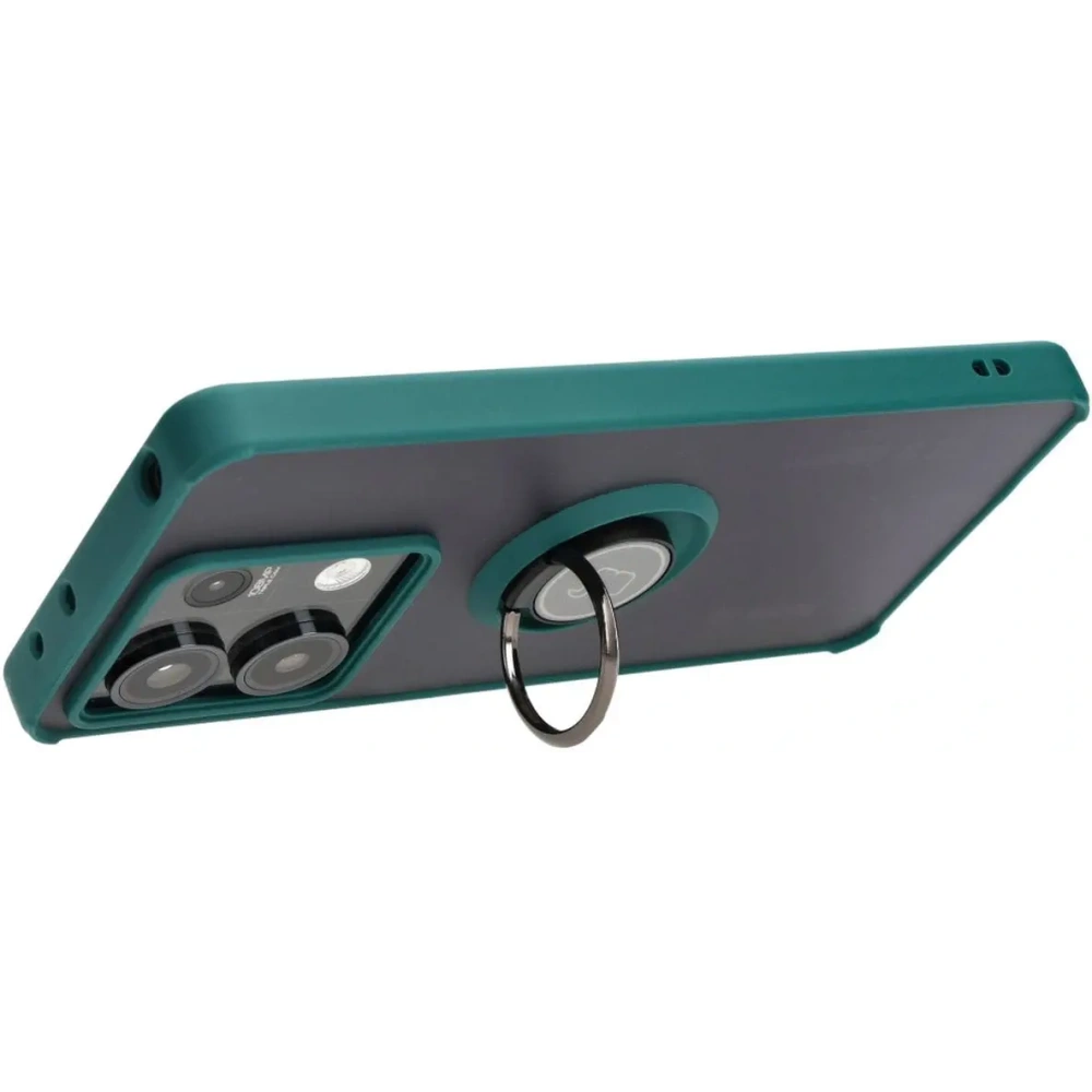 Hurtownia GSM - Bizon Case Hybrid Ring Xiaomi Redmi Note 13 5G smoky cu un cadru verde închis - BIZ4618 - {ean13} - Hurt