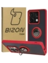 Bizon Case Hybrid Ring Xiaomi Redmi Note 13 5G fumuriu cu un cadru roșu
