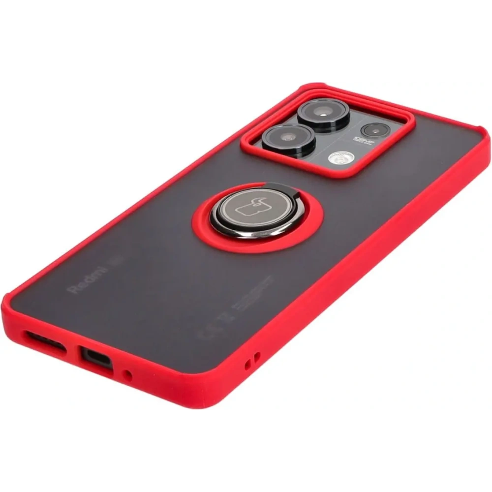 Hurtownia GSM - Bizon Case Hybrid Ring Xiaomi Redmi Note 13 5G rauchig mit einem roten Rahmen - BIZ4619 - {ean13} - Hurt