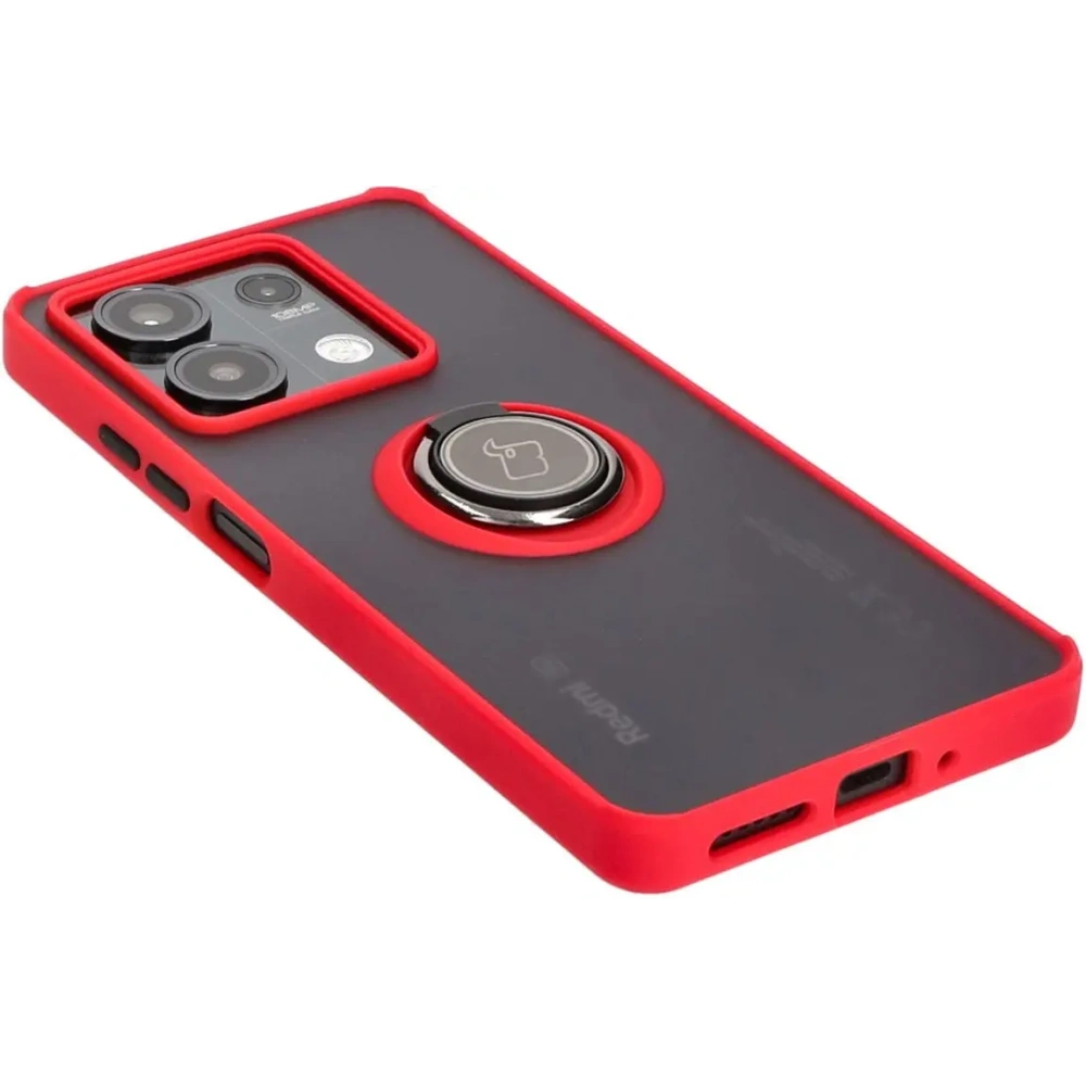 Wholesale Bizon Case Hybrid Ring Xiaomi Redmi Note 13 5G smoky with a red frame - BIZ4619 - {ean13} - Hurt