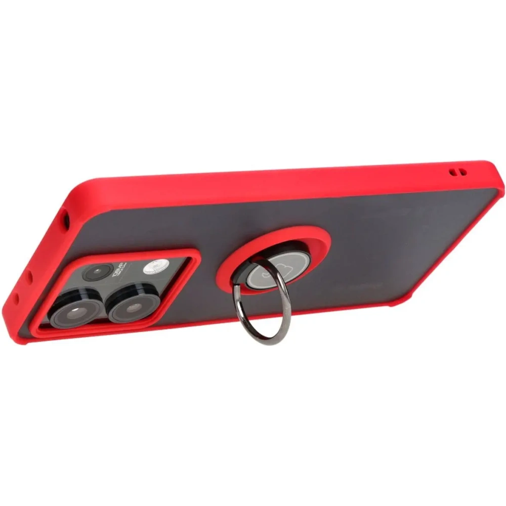 Wholesale Bizon Case Hybrid Ring Xiaomi Redmi Note 13 5G smoky with a red frame - BIZ4619 - {ean13} - Hurt