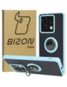 Etui z uchwytem na palec Bizon Case Hybrid Ring do Xiaomi Redmi Note 13 5G przydymione z jasnoniebieską ramką