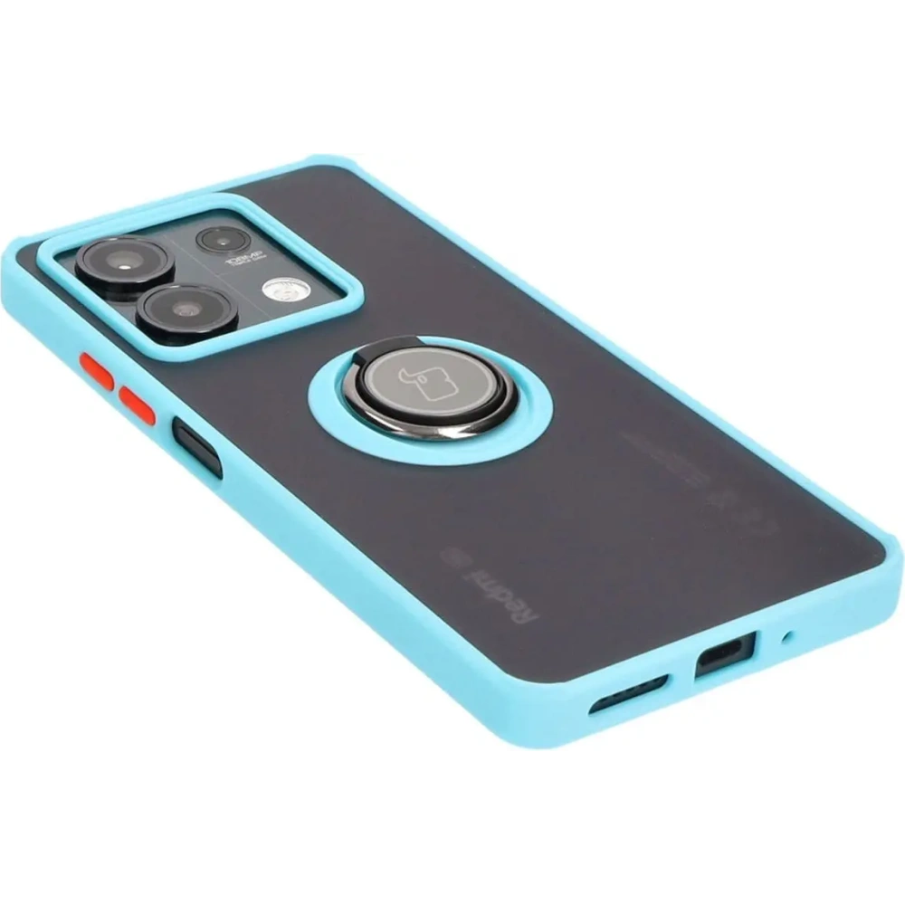 Hurtownia GSM - Bizon Case Hybrid Ring Xiaomi Redmi Note 13 5G rauchig mit einem hellblauen Rahmen - BIZ4620 - {ean13} - Hurt