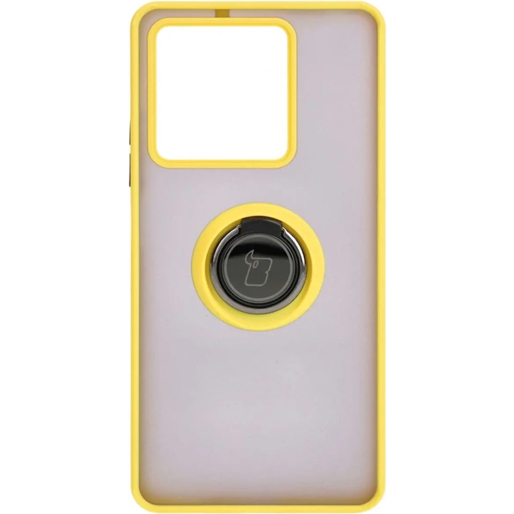 Hurtownia GSM - Etui z uchwytem na palec Bizon Case Hybrid Ring do Xiaomi Redmi Note 13 5G przydymione z żółtą ramką - BIZ5192 - {ean13} - Hurt
