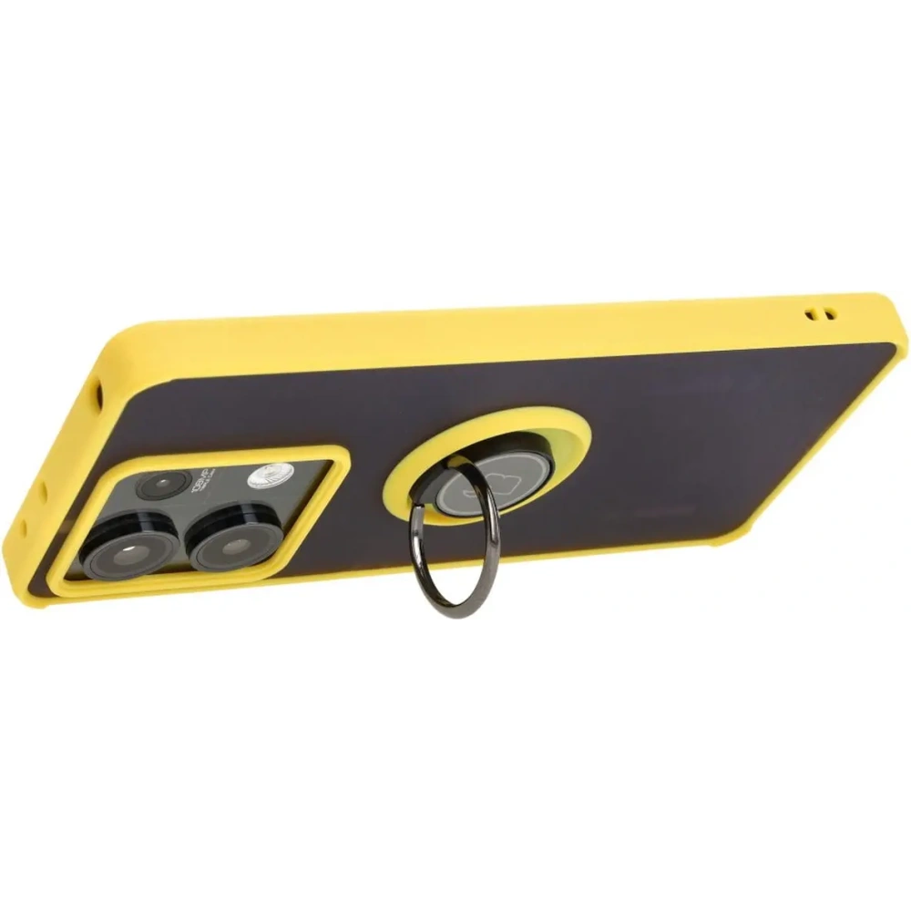 Hurtownia GSM - Etui z uchwytem na palec Bizon Case Hybrid Ring do Xiaomi Redmi Note 13 5G przydymione z żółtą ramką - BIZ5192 - {ean13} - Hurt