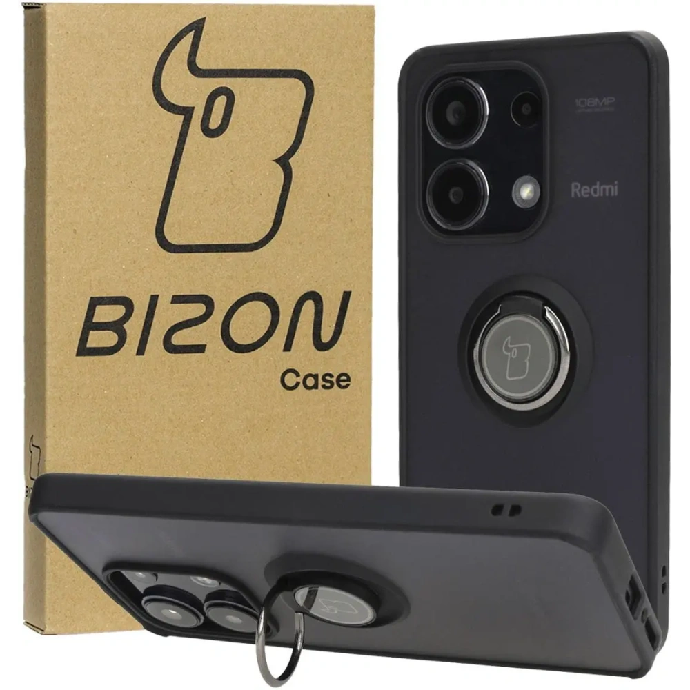 Wholesale Bizon Case Hybrid Ring Xiaomi Redmi Note 13 4G smoky with a black frame - BIZ4622 - {ean13} - Hurt