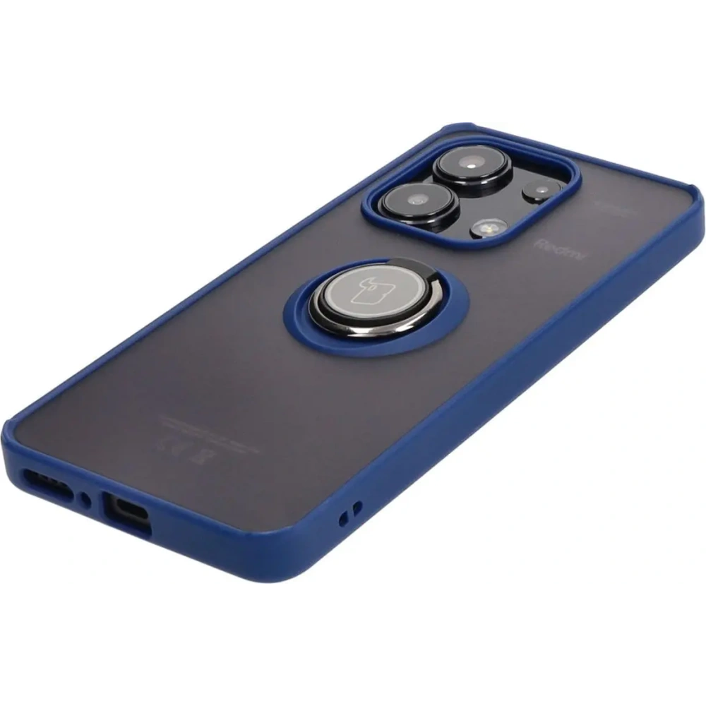 Hurtownia GSM - Bizon Case Hybrid Ring Xiaomi Redmi Note 13 4G füstös, tengerészkék kerettel - BIZ4623 - {ean13} - Hurt