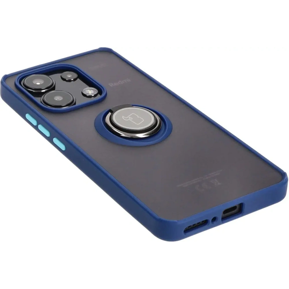 Hurtownia GSM - Bizon Case Hybrid Ring Xiaomi Redmi Note 13 4G füstös, tengerészkék kerettel - BIZ4623 - {ean13} - Hurt