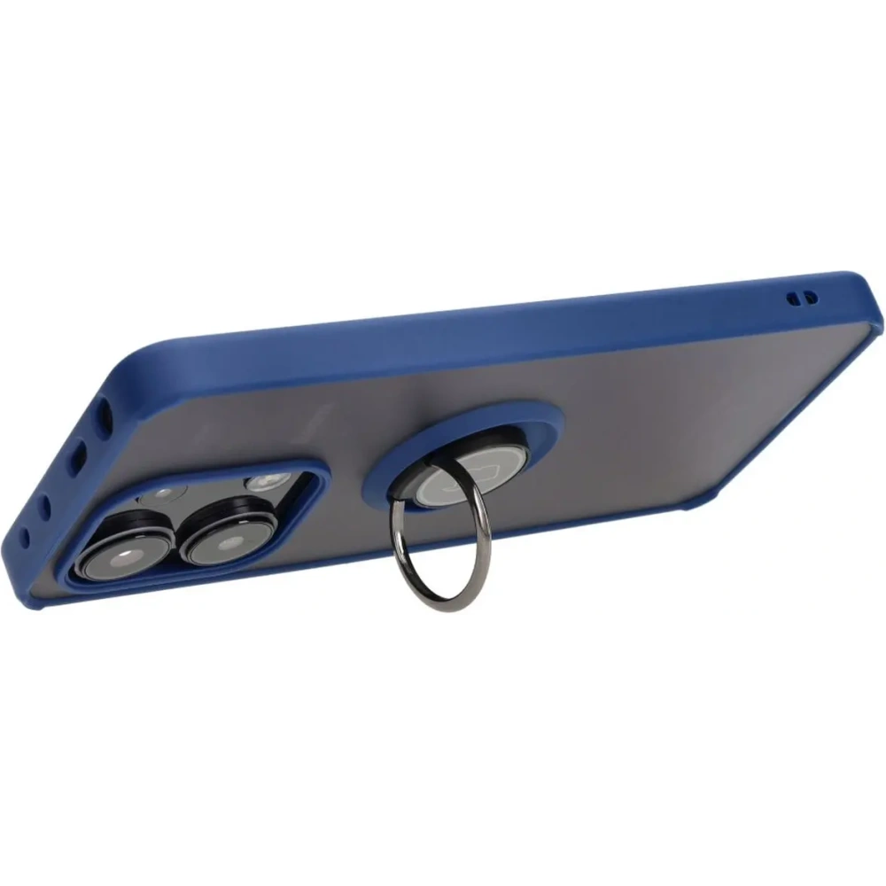 Hurtownia GSM - Bizon Case Hybrid Ring Xiaomi Redmi Note 13 4G füstös, tengerészkék kerettel - BIZ4623 - {ean13} - Hurt