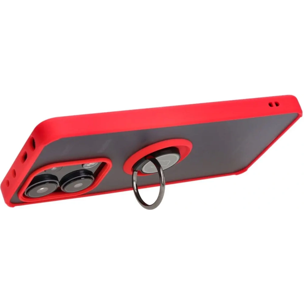 Hurtownia GSM - Bizon Case Hybrid Ring Xiaomi Redmi Note 13 4G füstös piros kerettel - BIZ5196 - {ean13} - Hurt