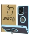 Bizon Case Hybrid Ring Xiaomi Redmi Note 13 4G rauchig mit einem hellblauen Rahmen