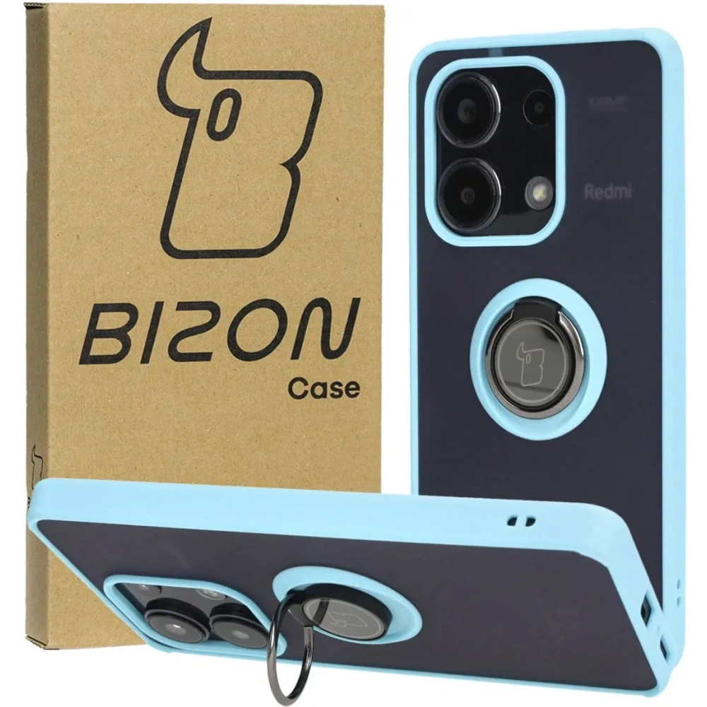 Hurtownia GSM - Bizon Case Hybrid Ring Xiaomi Redmi Note 13 4G füstös világoskék kerettel - BIZ5198 - {ean13} - Hurt