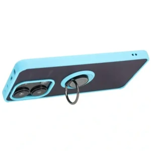 Etui z uchwytem na palec Bizon Case Hybrid Ring do Xiaomi Redmi Note 13 4G przydymione z jasnoniebieską ramką