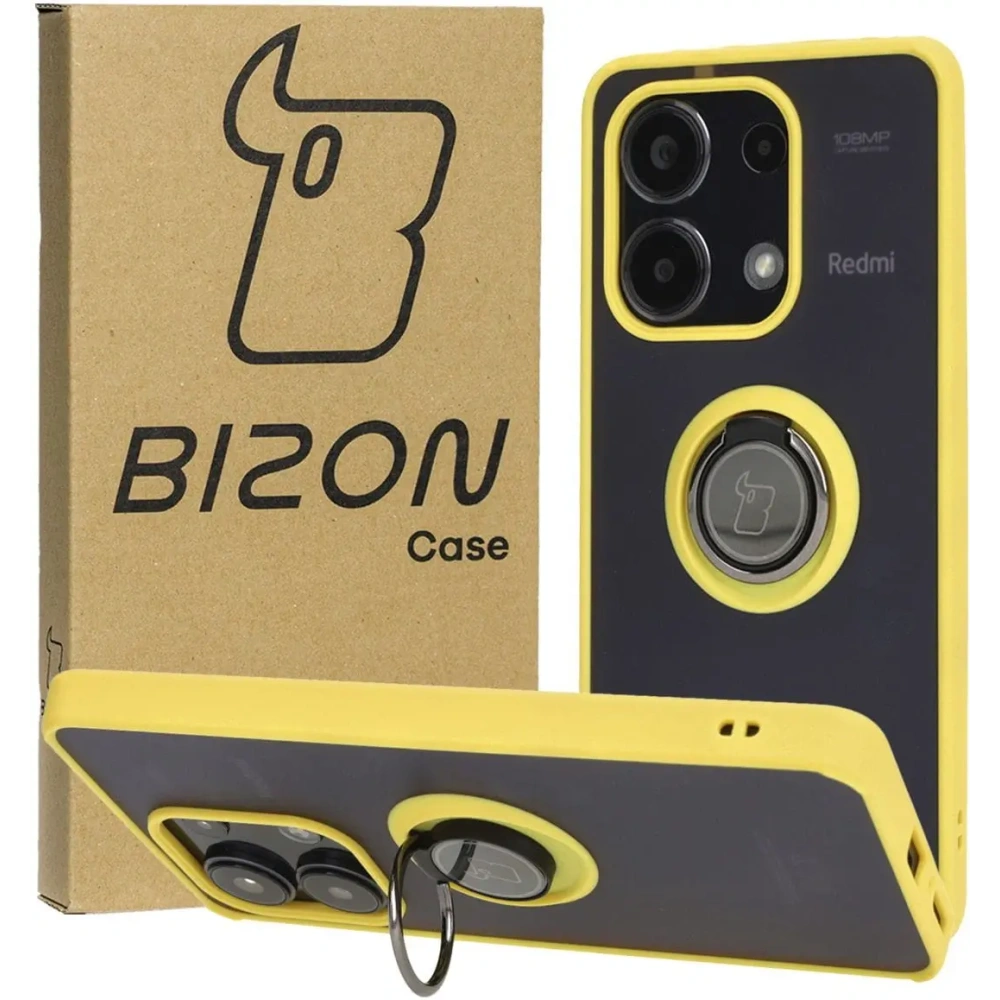Hurtownia GSM - Bizon Case Hybrid Gyűrű Xiaomi Redmi Note 13 4G füstös sárga kerettel - BIZ4628 - {ean13} - Hurt