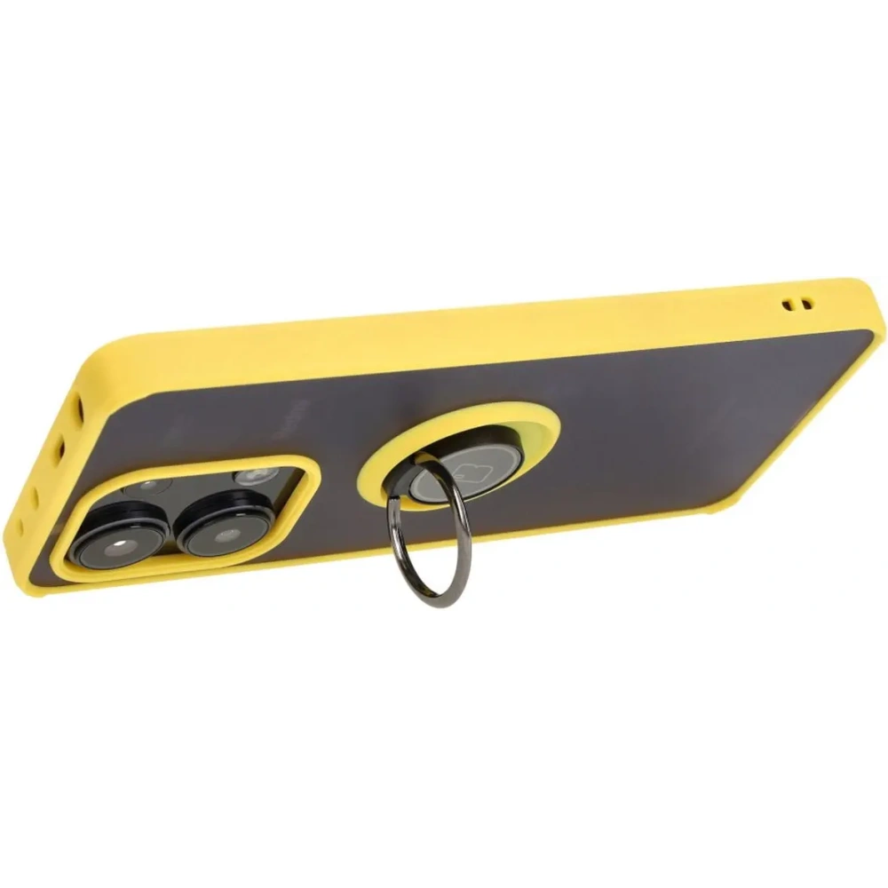 Hurtownia GSM - Bizon Case Hybrid Ring Xiaomi Redmi Note 13 4G fumuriu cu o ramă galbenă - BIZ4628 - {ean13} - Hurt