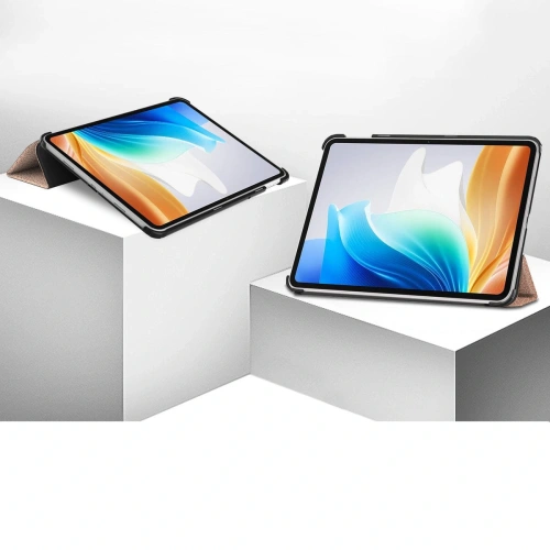 Etui Bizon Case Tab Croc do Oppo Pad Neo różowozłote