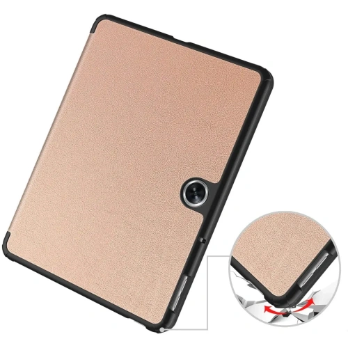 Etui Bizon Case Tab Croc do Oppo Pad Neo różowozłote