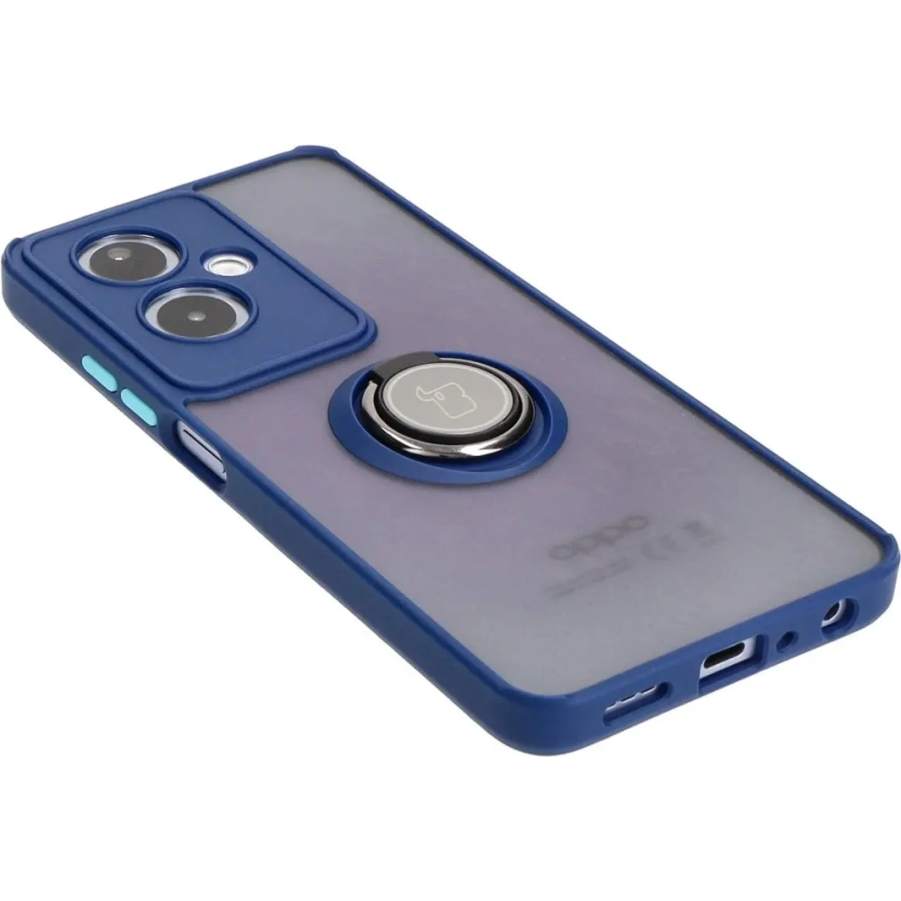 Hurtownia GSM - Bizon Case Hybrid Gyűrű Oppo A79 5G füstös színben, tengerészkék kerettel - BIZ4638 - {ean13} - Hurt