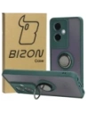 Bizon Case Hybrid Ring Oppo A79 5G rauchig mit einem dunkelgrünen Rahmen