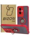 Bizon Case Hybrid Gyűrű Oppo A79 5G füstös piros kerettel
