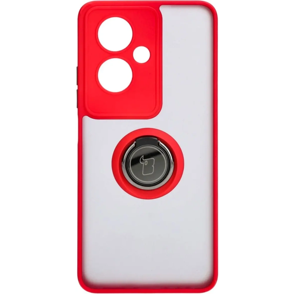Hurtownia GSM - Etui z uchwytem na palec Bizon Case Hybrid Ring do Oppo A79 5G przydymione z czerwoną ramką - BIZ5211 - {ean13} - Hurt