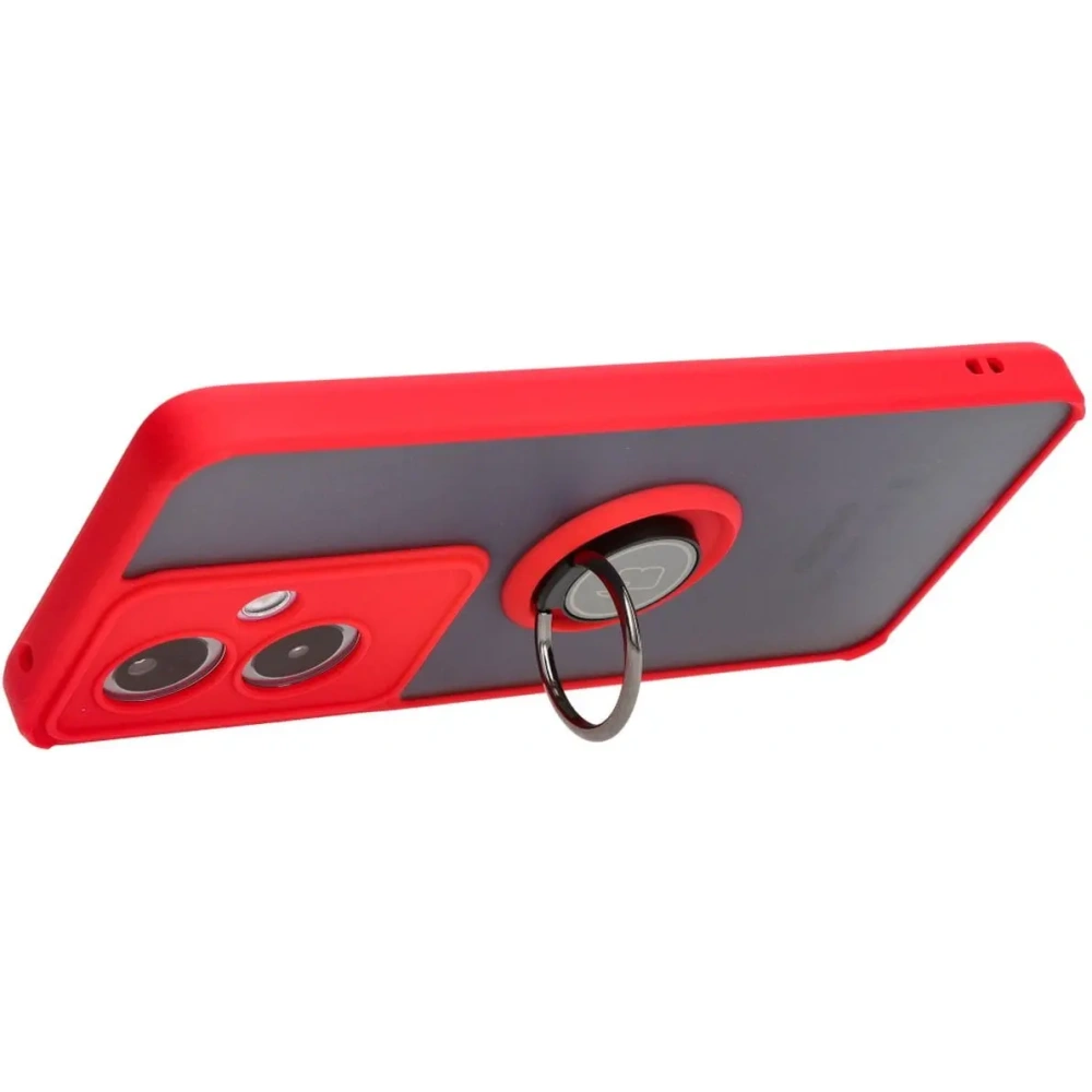 Hurtownia GSM - Husa hibridă Bizon pentru Oppo A79 5G, fumurie cu un cadru roșu. - BIZ5211 - {ean13} - Hurt
