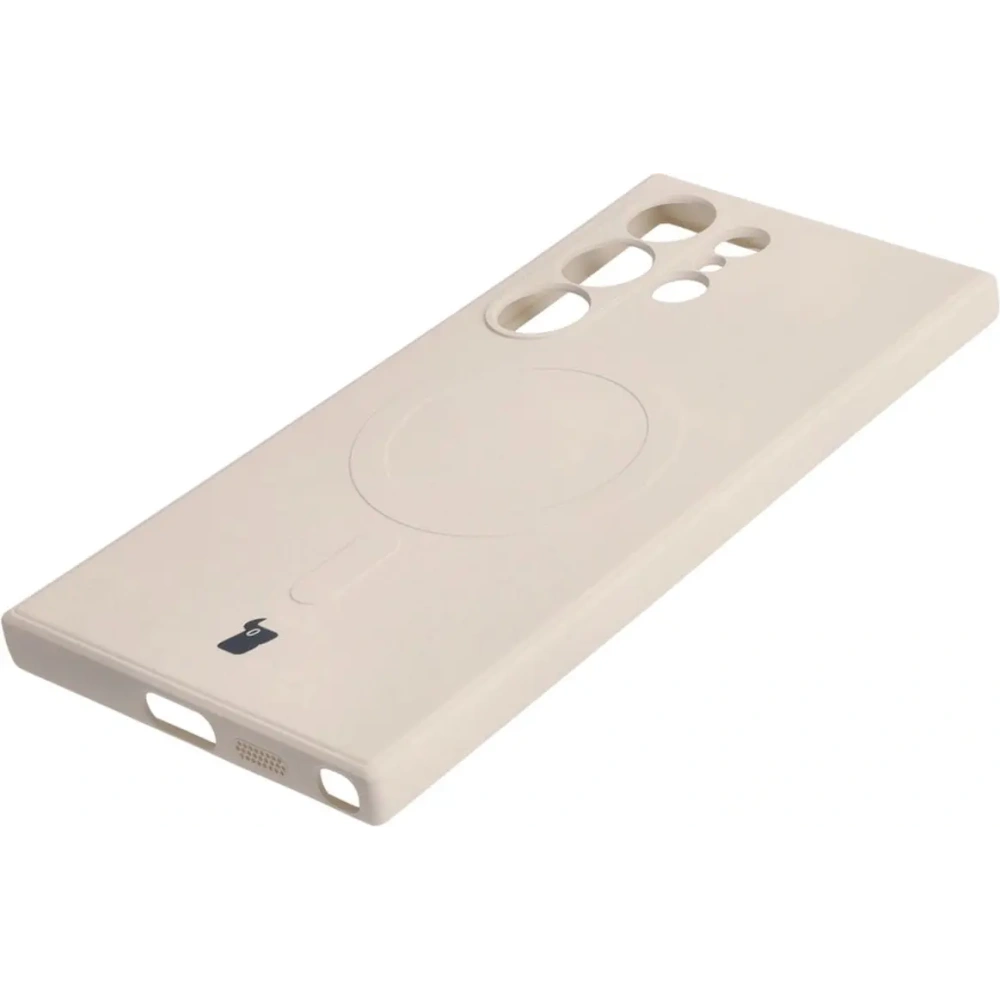 Hurtownia GSM - Etui Bizon Case Silicone Magnetic Sq do Samsung Galaxy S24 Ultra beżowe - BIZ5215 - {ean13} - Hurt