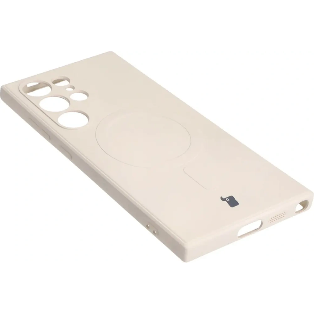 Hurtownia GSM - Etui Bizon Case Silicone Magnetic Sq do Samsung Galaxy S24 Ultra beżowe - BIZ5215 - {ean13} - Hurt