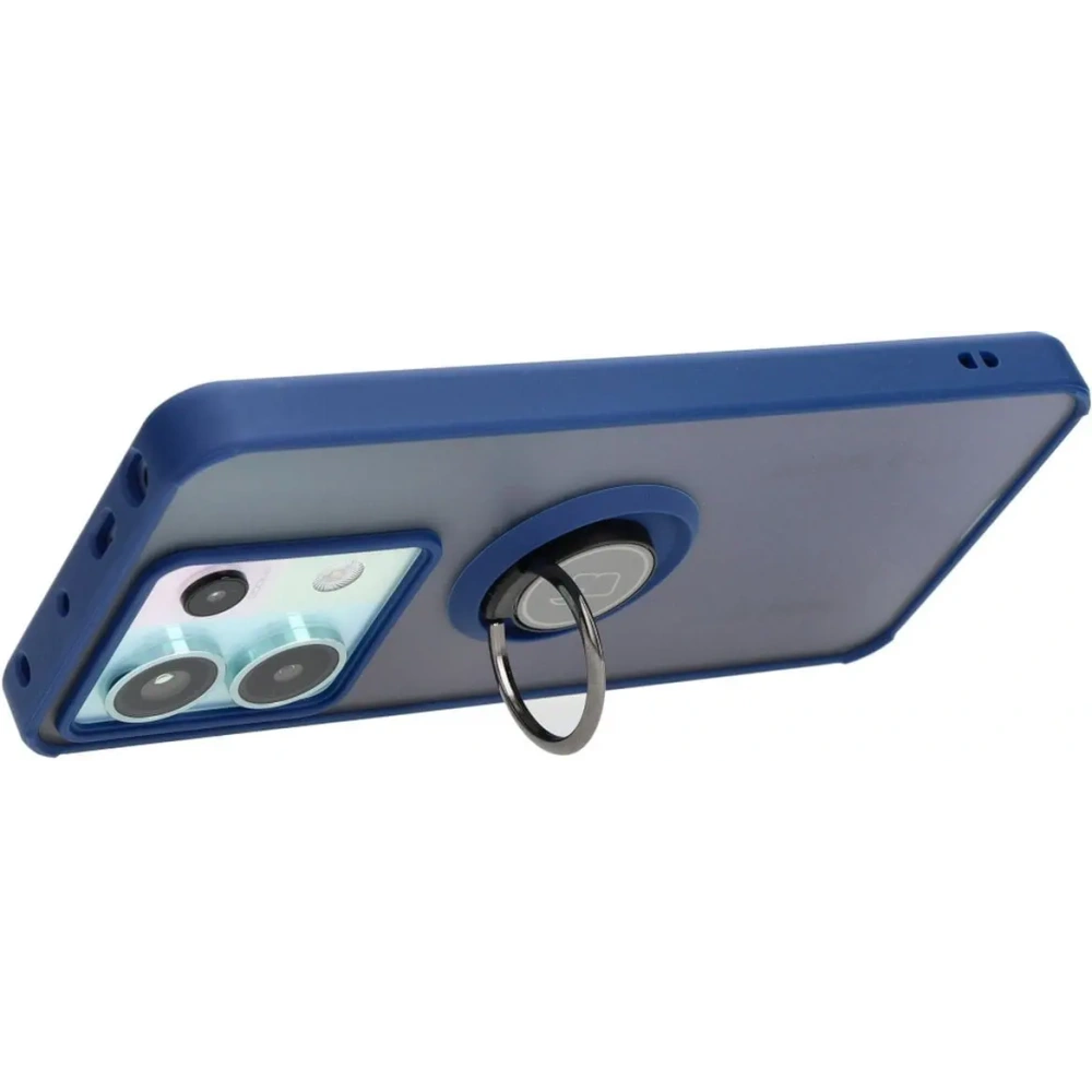 Hurtownia GSM - Bizon Case Hybrid Ring Xiaomi Poco X6 / Xiaomi Redmi Note 13 Pro 5G rauchig mit einem navyblauen Rahmen - BIZ5217 - {ean13} - Hurt