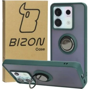 Hurtownia GSM - Bizon Case Hybrid Ring Xiaomi Poco X6 / Xiaomi Redmi Note 13 Pro 5G rauchig mit einem dunkelgrünen Rahmen - BIZ5218 - {ean13} - Hurt