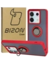 Bizon Case Hybrid Ring Xiaomi Poco X6 / Xiaomi Redmi Note 13 Pro 5G fumuriu cu un cadru roșu