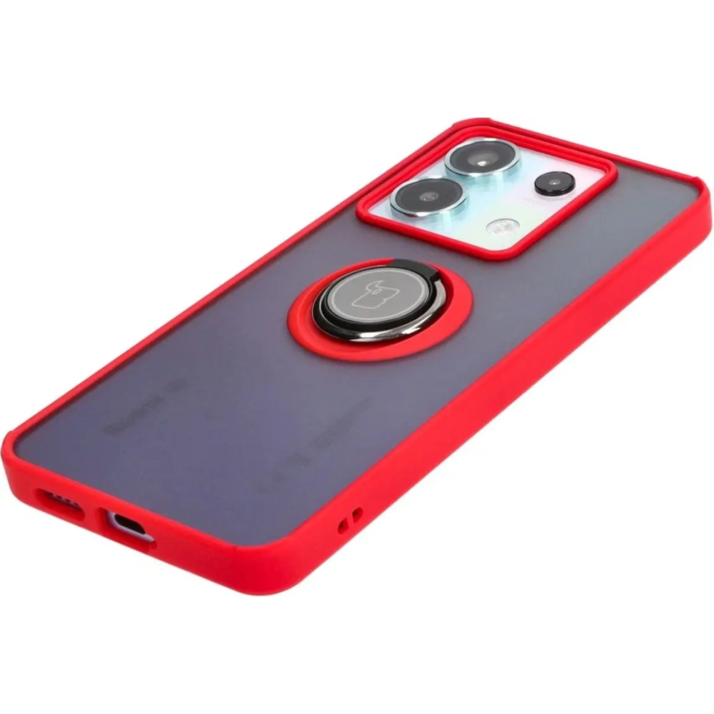 Hurtownia GSM - Bizon Case Hybrid Ring Xiaomi Poco X6 / Xiaomi Redmi Note 13 Pro 5G rauchig mit einem roten Rahmen - BIZ5219 - {ean13} - Hurt