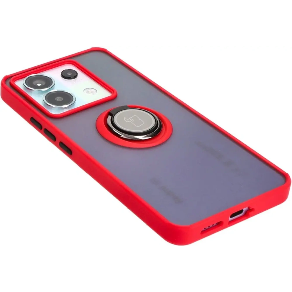 Hurtownia GSM - Bizon Case Hybrid Ring Xiaomi Poco X6 / Xiaomi Redmi Note 13 Pro 5G füstös piros kerettel - BIZ5219 - {ean13} - Hurt