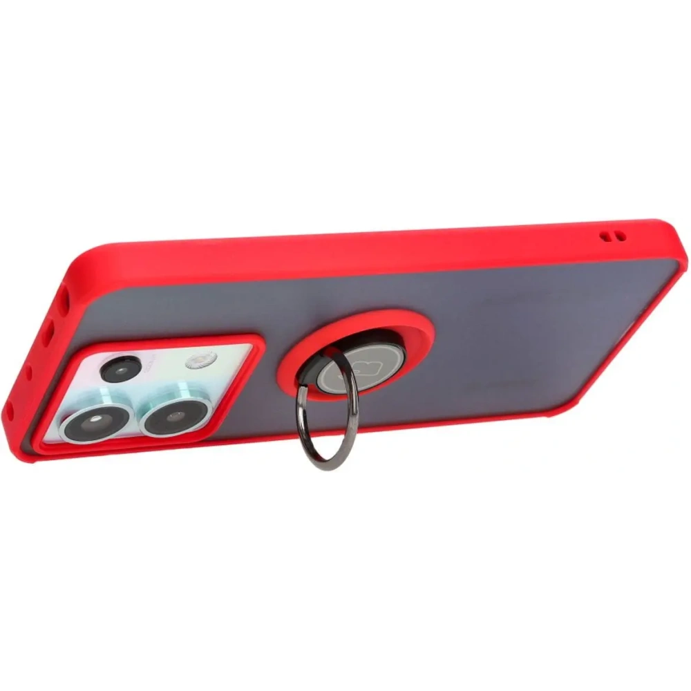 Wholesale Bizon Case Hybrid Ring Xiaomi Poco X6 / Xiaomi Redmi Note 13 Pro 5G smoky with a red frame - BIZ5219 - {ean13} - Hurt