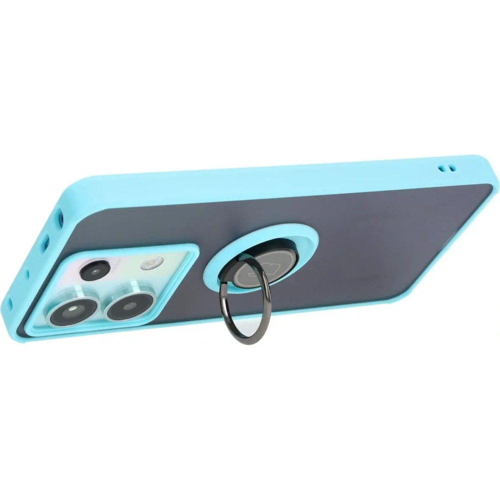 Wholesale Bizon Case Hybrid Ring Xiaomi Poco X6 / Xiaomi Redmi Note 13 Pro 5G smoky with a light blue frame - BIZ4649 - {ean13} - Hurt
