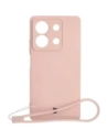Etui Bizon Case Silicone Sq do Xiaomi Redmi Note 13 5G jasnoróżowe